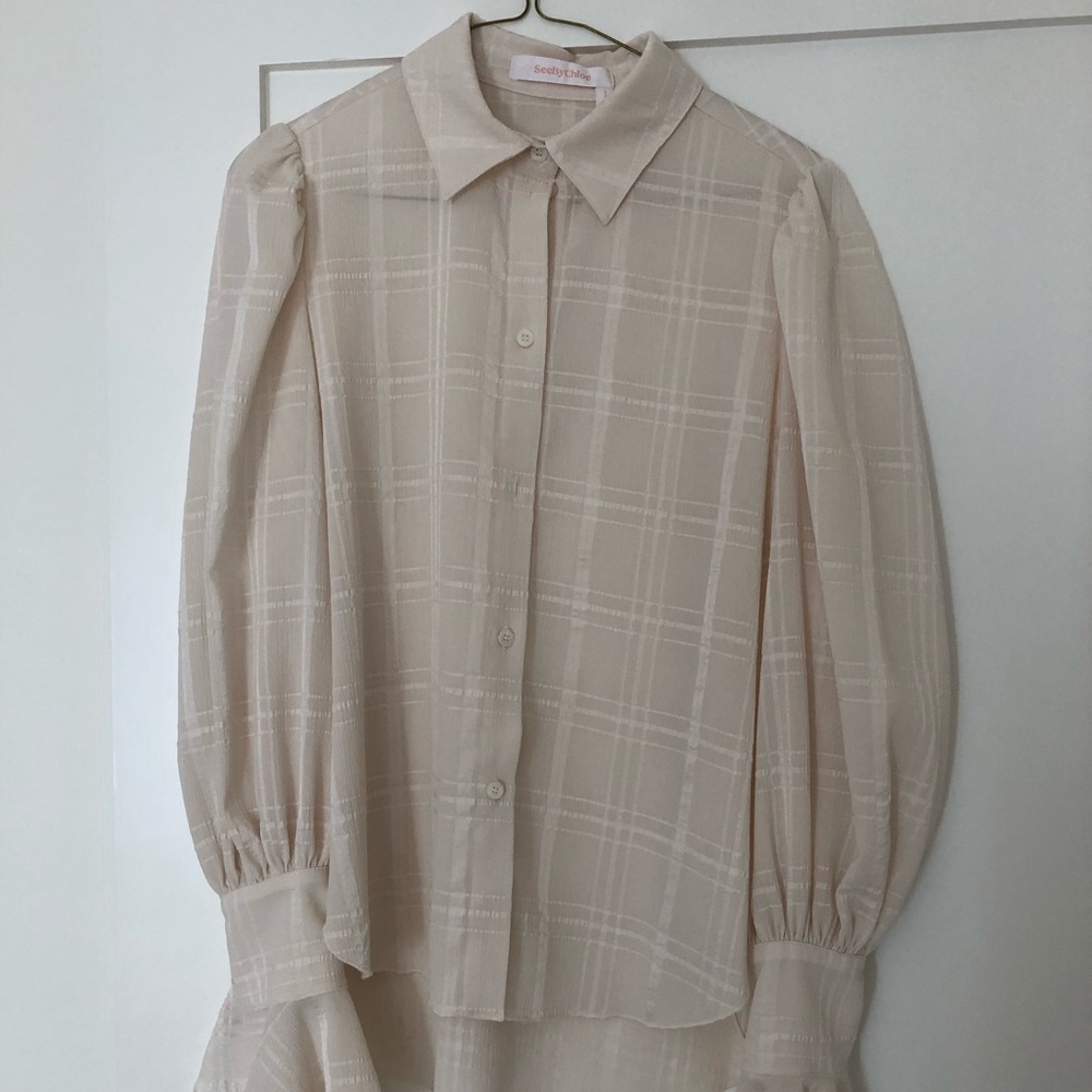 See by Chloe, cream blouse, size 36